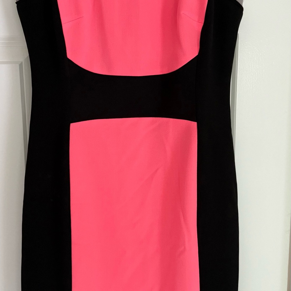 Tahari is Pink and Black Colorblock Dress